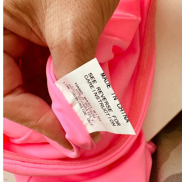 NWT Deeva Neon Hot Pink Fuchsia Strapless Bodysuit Medium - Picture 9 of 11